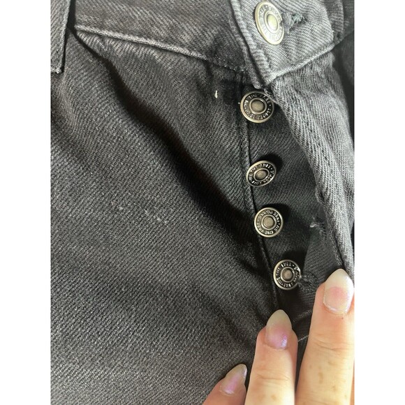Free People We The Free Jeans Womens 25 Button Fly Straight Leg Distressed Black - Picture 5 of 16